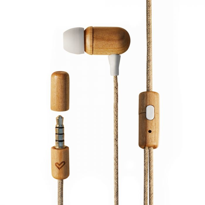Écouteurs Energy Sistem Eco Cherry Wood – Filaire, Bois Durable, Microphone