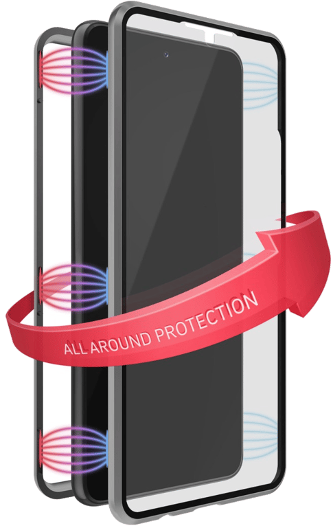 Coque de protection 360° Glass pour Samsung Galaxy S21, argent