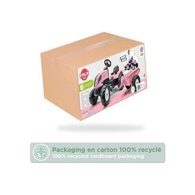 Trattore a pedali FALK Country Star con rimorchio staccabile 2-5 anni Rosa