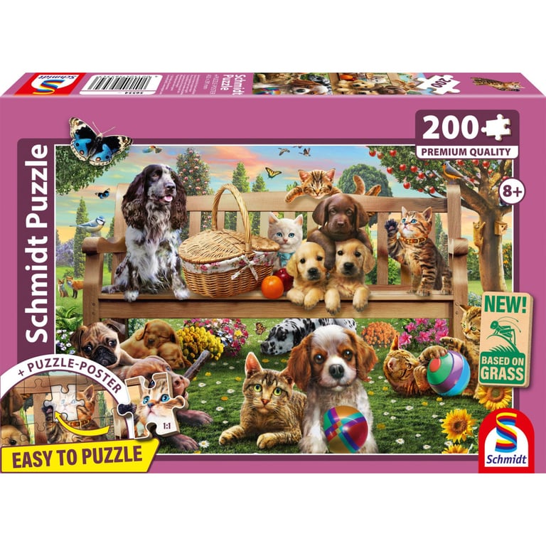 Puzzle Schmidt Spiele Dogs and Cats Picnic 200 pièces 43 2 x 29 1 cm Neuf
