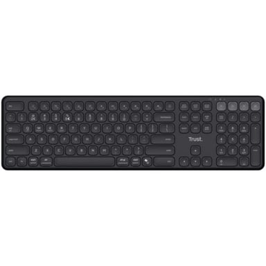 Tastiera multi-dispositivo Trust Vaiya Bluetooth - Connessione fino a 4 dispositivi - Tasti a basso profilo - Tasti multimediali - Colore nero