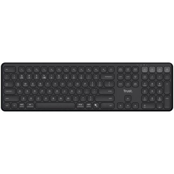 Tastiera dispositivo Trust Vaiya Bluetooth Connessione fino a 4 dispositivi Tasti a basso profilo Tasti multimediali Colore nero Neuf