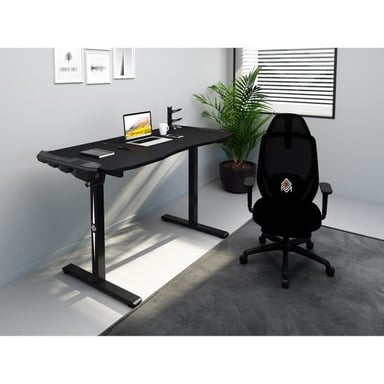 Bureau électrique gaming CGM -Double fonction : Assis ou debout - Réglage avec télécommande- L120xP60xH73-121 cm
