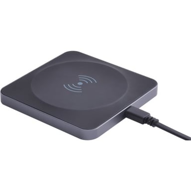 Bigben Connected INDUCBASE1075WB cargador de dispositivo móvil Smartphone Negro USB Cargador inalámbrico Carga rápida Interior