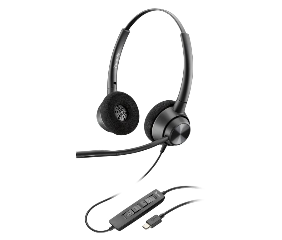 POLY Micro casque binaural EncorePro 320 USB C TAA Neuf - vue 2