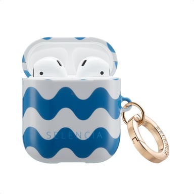 Selencia Coque Vivid pour Apple AirPods 1 / 2 - Wave Vibes Classic Blue