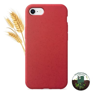 Coque silicone unie compatible Biodégradable Rouge Apple iPhone 8