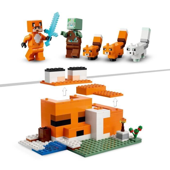 Lego Minecraft Le Refuge Renard 21178 Lego La Boîte - vue 3
