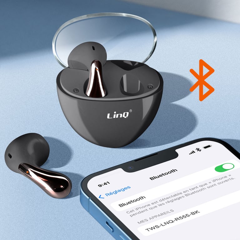 Écouteurs Bluetooth Intra auriculaires Design Goutte D'eau et Boîtier Neuf - vue 6