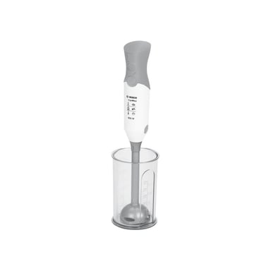 Mixer plongeant jouet électronique KLEIN Bosch 9246 avec sons réalistes, lame rotative factice, bécher gradué, blanc et gris