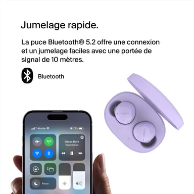 Belkin SoundForm Bolt Auriculares Inalámbrico Dentro de oído Llamadas/Música/Deporte/Uso diario Bluetooth Lavanda