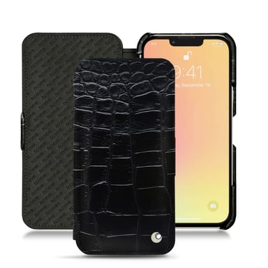Housse cuir Apple iPhone 13 -  - Noir - Cuir Abaca