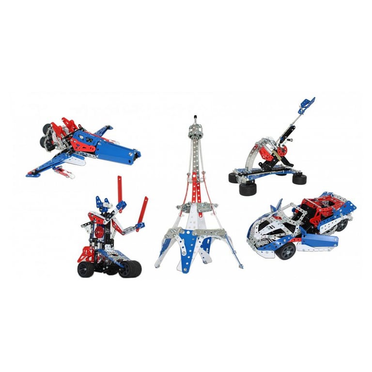 MECCANO MALLETTE DE CONSTRUCTION 5 MODELES 5 Modèles Iconiques Aux Couleurs De La France A Construire Mallette de Rangement Jeu Construction Meccano Avec 2 Outils Jouet Enfant et + - vue 4
