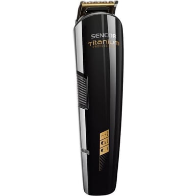 Tondeuse cheveux sans fil SENCOR SHP 8305BK lames titane Noir 12 sabots indicateur hauteur LED autonomie 60 min charge 2 h