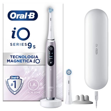 Spazzolino rotante oscillante per adulti Oral-B iO 9S Rosa, Bianco