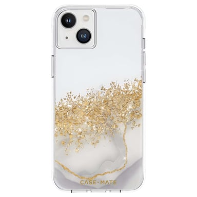 CASE MATE Funda Anti-Choque para iPhone 14 Plus Diseño Mármol Antibacteriana Dorado