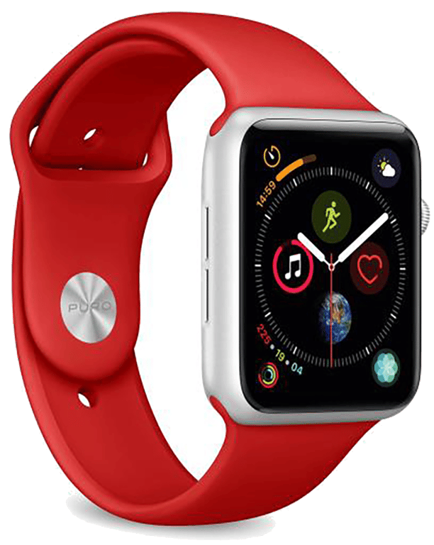 Pack de 2 Bracelets Silicone Icon pour Watch 42-44-45 mm S/M +M/L Rouge Puro