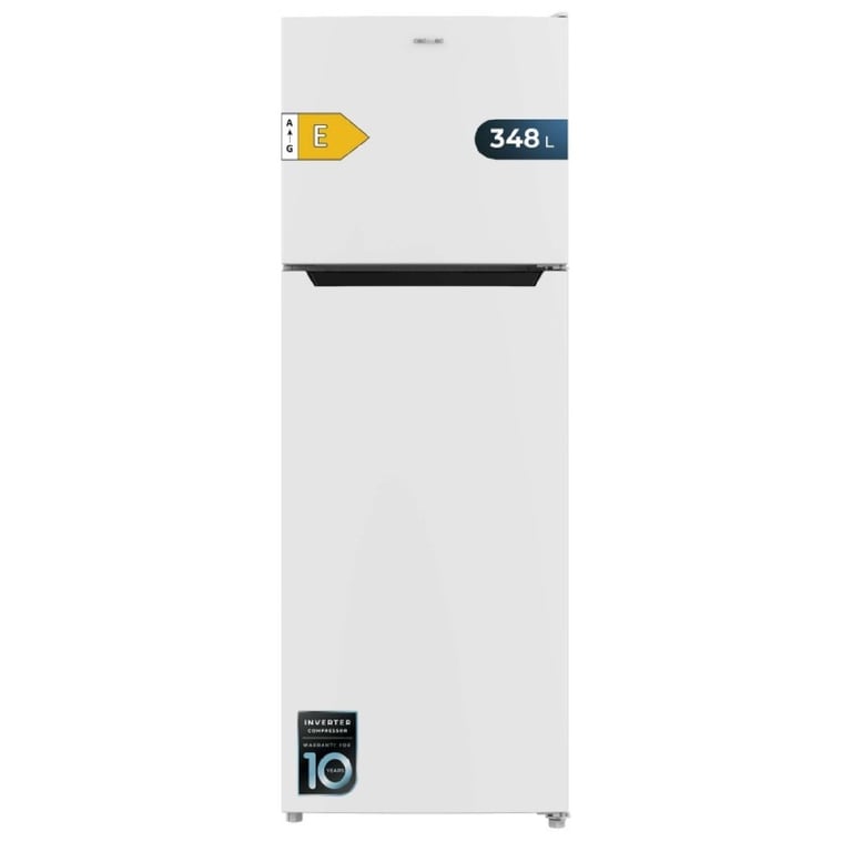 Cecotec Réfrigérateur Combi 2 D Bolero CoolMarket 348 NF E. Compresseur Inverter NoFrost Classe E design élégant. Économie d'énergie et fraîcheur optimale.