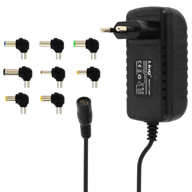 LinQ Cargador para portátil de 150W con puerto USB y 8 cabezales Negro