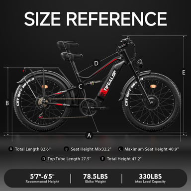 Vélo électrique Tifgalop ES7 Pro à double moteur 26 pouces 1500W 52V21AH VTT tout suspendu