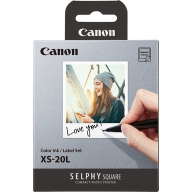 CANON XS-20L - Kit de 20 impresiones cuadradas (papel + rollo de tinta) Tamaño del papel: 7,2 x 8,5 cm T