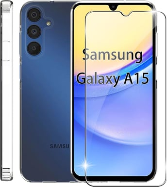 Samsung Galaxy A15 5G / A15 4G coque tpu protection transparente et vitre