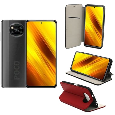 Xiaomi Poco X3 PRO Etui / Housse pochette protection rouge