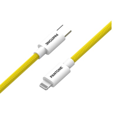 Pantone PT-CTL002-5Y cable de conector Lightning 1,5 m Blanco, Amarillo