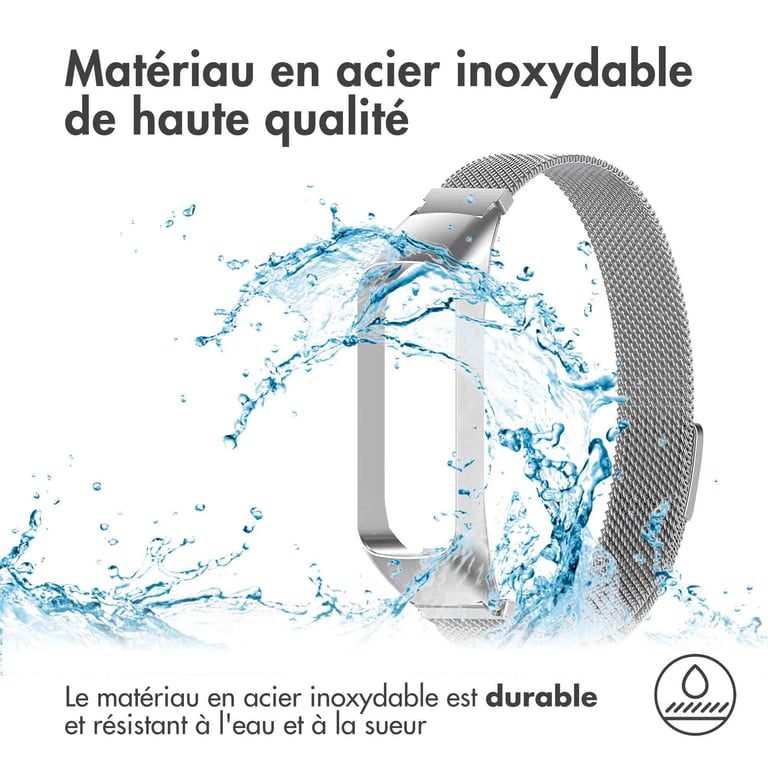 imoshion Bracelet magnétique milanais pour le Samsung Galaxy Fit 2 - Argent - Neuf