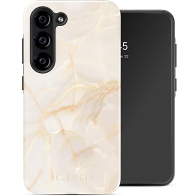 Selencia Coque arrière Vivid pour Samsung Galaxy S23 - Golden Beige Marble