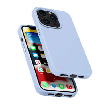 Funda antigolpes de gel de silicona suave para Apple iPhone 13 Pro, azul lila