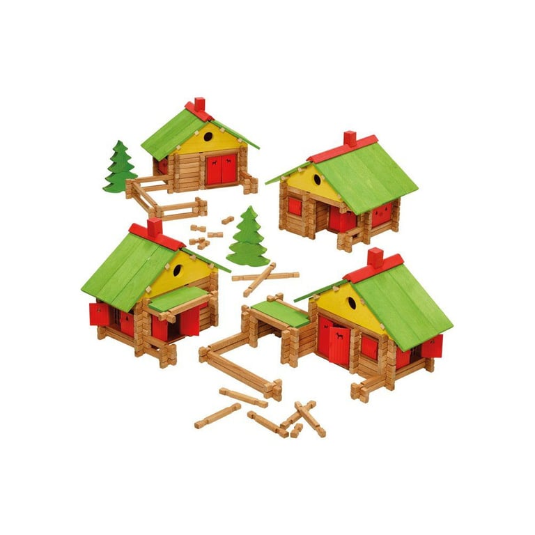 JEUJURA Chalet en bois 130 pièces pour enfant dès naturel et coloré Neuf - vue 2