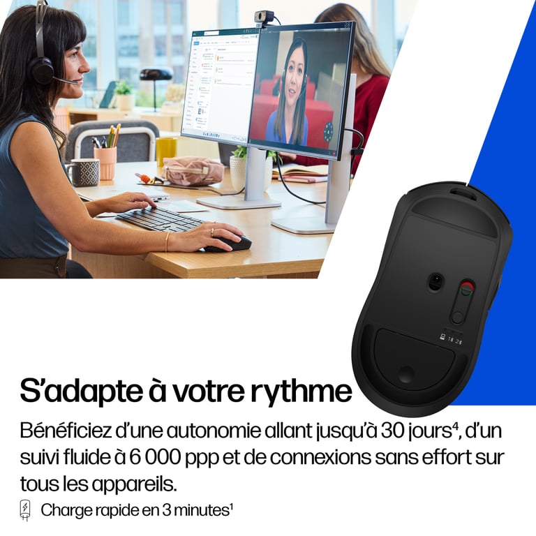 Souris HP 705 Rechargeable Wireless – Sans Fil, Rechargeable, Ultra-Rapide - vue 7