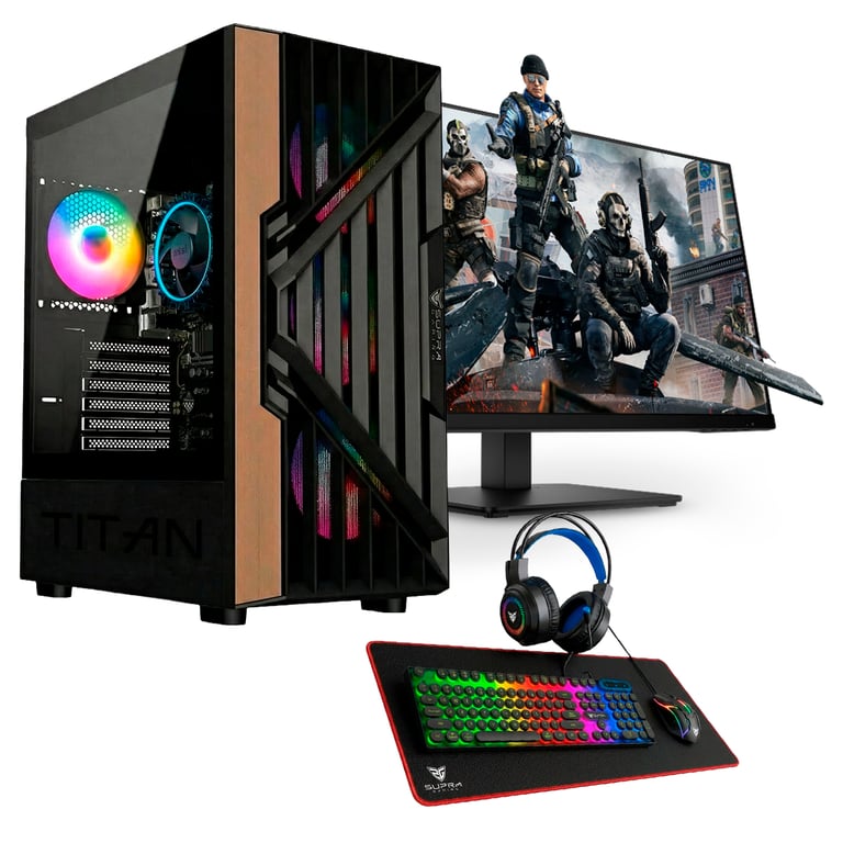 PC Racing - Pack Complet Pc GAMING Daitona, Ryzen 5 3400G, RX Vega 11, RAM 16GB DDR4, M.2 512Go, Win 11 Pro, Ecran 24 , Périphériques Anthracite / Noir - vue 2