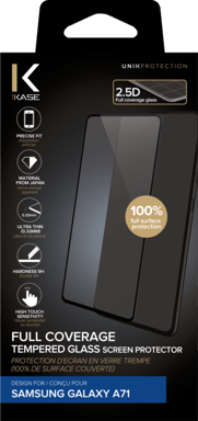 Protezione dello schermo in vetro temperato (100% di copertura della superficie) per Samsung Galaxy A71, nero