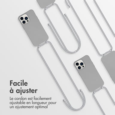imoshion Coque de couleur avec cordon amovible pour Apple iPhone 14 Pro Max - Gris