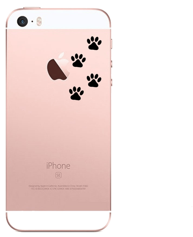Coque Silicone IPHONE 5/5S/SE Pattes de Chat Fun APPLE Empreintes Cat Traces Pomme Transparente Prot