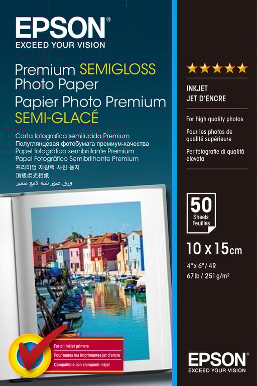 Epson PaperSemigloss 100x150mm 251gm2 50sh
