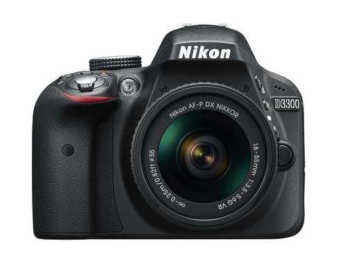 Nikon D3300 + AF-P 18-55mm VR Kit d'appareil-photo SLR 24,2 MP CMOS 6000 x 4000 pixels Noir
