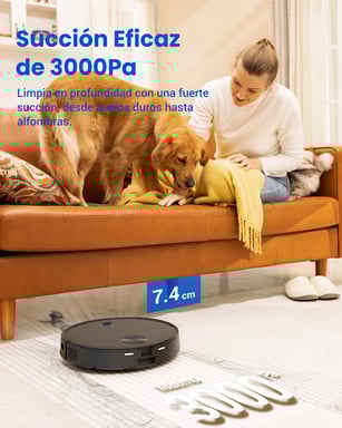 Proscenic V10 Robot Aspirador - 3000Pa 2600mAh 120min Autonomía Navegación LiDAR