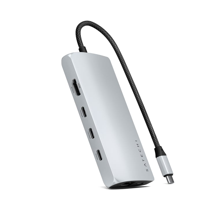 Satechi ST-P8KES station d'accueil Avec fil USB 3.2 Gen 1 (3.1 Gen 1) Type-C Argent - Neuf