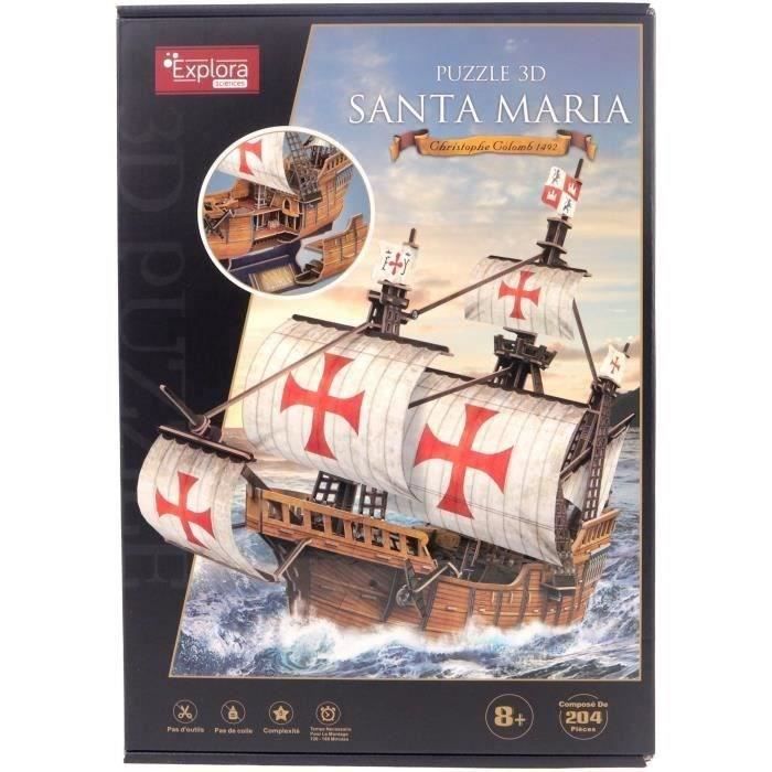 Puzzle 3D Bateau Santa Maria Jeu de construction EXPLORA 204 pièces Dès - vue 3