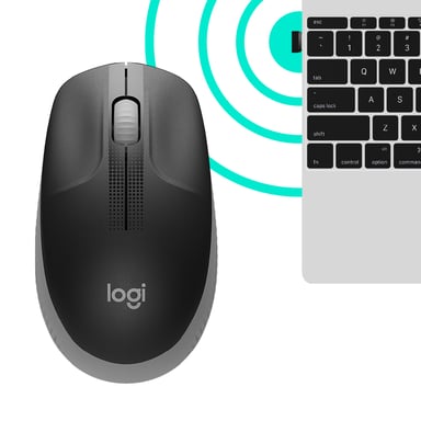 Mouse senza fili Logitech M190 a grandezza naturale