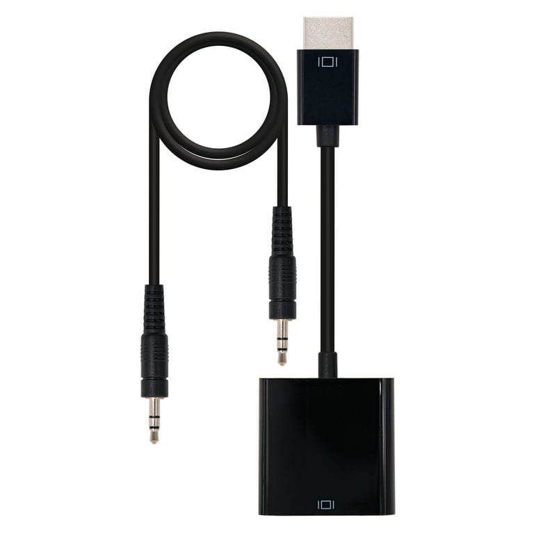 Nanocable 10.16.2001-Bk Câble Vidéo Et Adaptateur 0,1 M Noir - Très Bon État
