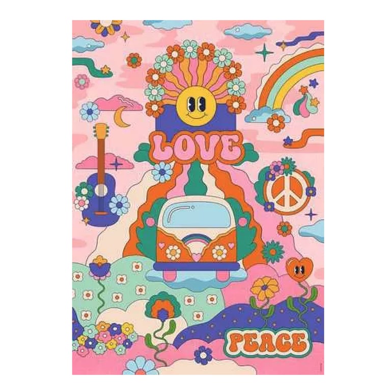 Puzzle 1000 pièces : Hippie style Cha cha Pop Ravensburger Nathan - vue 3