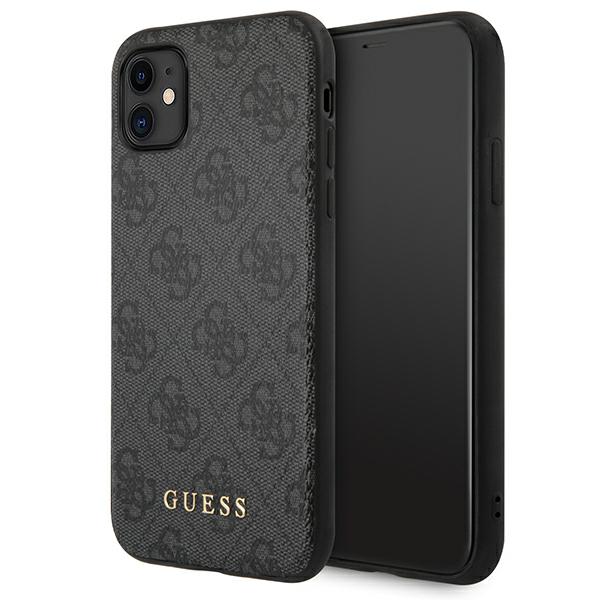 Guess 4G Metal Gold Logo - Coque pour iPhone 11 (gris) - 3700740493885