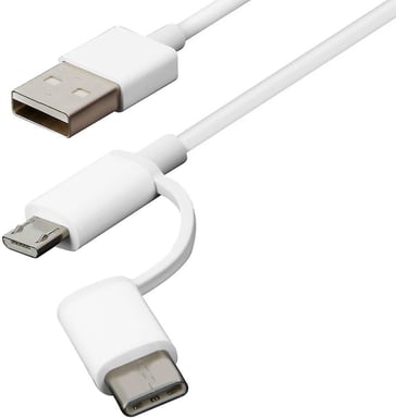 Xiaomi Mi 2-in-1 Cavo USB (da Micro USB a Tipo C) 100cm Cavo USB 2.0 1m USB A Micro-USB B Bianco