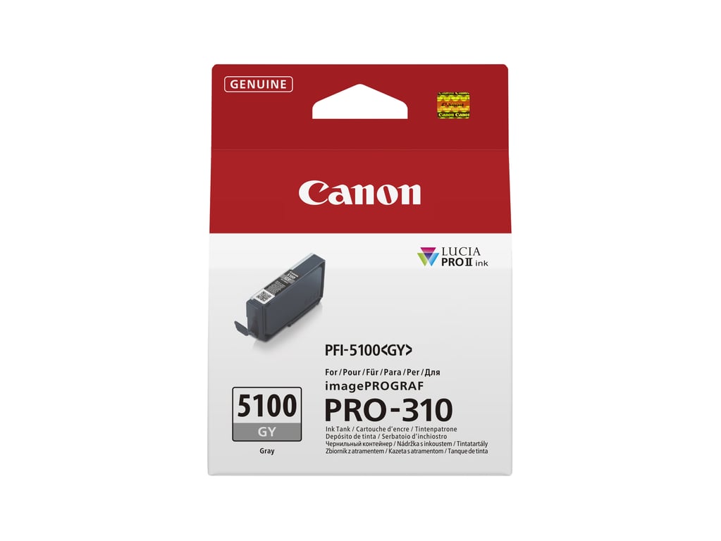 Canon PFI 5100 GY 14.4 ml original boîte de suspension réservoir d'encre pour imagePROGRAF PRO 310 - vue 4