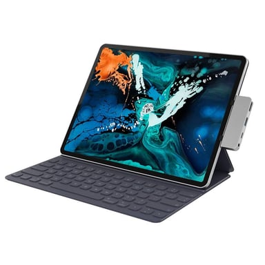 HYPER Hub USB-C HyperDrive 4 en 1 para iPad Pro / Air - Puertos: HDMI 4K30Hz - USB-A 5 Gbit / s - USB-C 5 Gbit / s 60 W - Plata