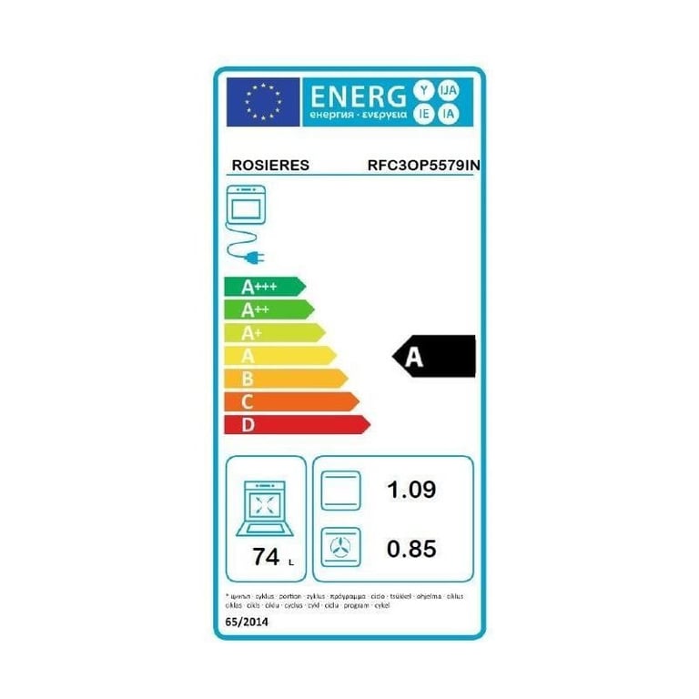 Pack encastrable ROSIERES Four pyrolyse RFC3OP5579IN + Plaque induction RI633CBB - vue 3